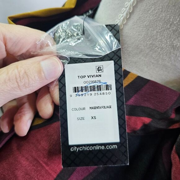 City Chic Vivian High Neck Floral Blouse Size XS/14 - Picture 9 of 12